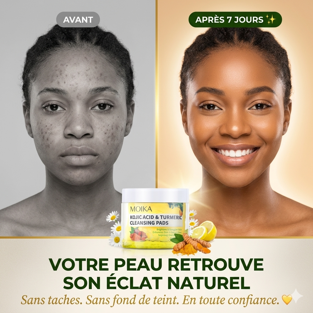 Pads Anti-Taches au Kojic et Curcuma, Résultats  en 7 Jours